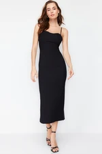 Trendyol Black Bodycon Strappy Maxi Pencil Skirt Woven Dress