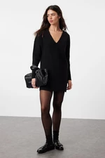 Trendyol Black Mini Knitwear Soft Textured Dress