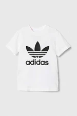 Bavlněné dětské tričko adidas Originals TREFOIL TEE bílá barva, s potiskem, JE0520