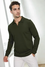 86813 Dewberry Polo Neck Long Sleeve Knitwear-Khaki