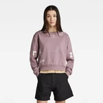 G-STAR Mikina - Multi gr cropped loose sw wmn fialová