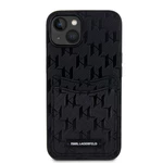 Zadní kryt Karl Lagerfeld Saffiano Monogram Card Slot pro Apple iPhone 13, černá