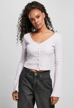 Women's sweater with cropped rib soft lilac