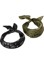 Satin scarf 2-pack blk/olive