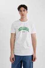 DEFACTO Slim Fit Crew Neck Printed Short Sleeve T-Shirt