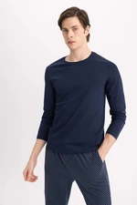 DEFACTO Regular Fit Crew Neck Basic Pajama Top