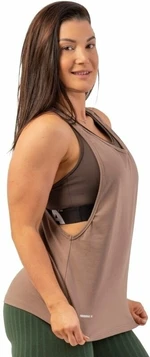 Nebbia Sleeveless Loose Cross Back Tank Top "Feeling Good" Marrón M Camiseta deportiva