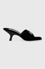 Pantofle Tory Burch Eleanor Pave dámské, černá barva, na malém podpatku