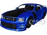 2006 Ford Mustang GT Blue Metallic with Matt Black Hood and Stripes "Bigtime Muscle" Series 1/24 Diecast Model Car by Jada