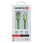 Datový kabel Swissten Textile USB/USB-C, 1,2m, zelený