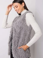 Dark gray fur vest