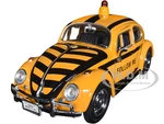 1966 Volkswagen Beetle "Follow Me" Airport Safety Vehicle Yellow with Black Stripes 1/24 Diecast Model Car by Motormax