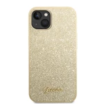 Zadní kryt Guess PC/TPU Glitter Flakes Metal Logo pro Apple iPhone 14 Plus, zlatá