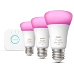 Štartovacia sada Philips Hue Bluetooth, 9W, E27, White and Color Ambiance, 3ks + Bridge (8719514291515) súprava žiaroviek • biele aj farebné svetlo • 