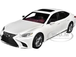 Lexus LS500h Sonic White Metallic with Crimson and Black Interior 1/18 Model Car by Autoart