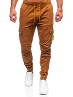 Hnedé pánske cargo jogger nohavice Bolf R8702