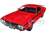 1971 Dodge Challenger R/T Bright Red with Black Stripes 1/18 Diecast Model Car by Greenlight