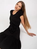 Basic black dress with ruffle RUE PARIS