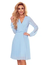 Pleated dress with neckline and long sleeves Numoco