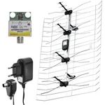 Anténa EMOS EM-025 J0665 25dB DVB-T2 DAB filtr LTE/4G se zdrojem a zesilovačem