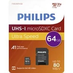 Paměťová karta microSDXC, 64 GB, Philips Class 10, vč. SD adaptéru