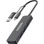 Sitecom CN-414 4 porty USB kombinovaný hub s konektorom USB C čierna