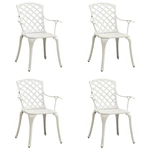 Garden Chairs 4 pcs Cast Aluminum White