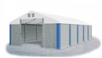 Garážový stan 6x10x3m střecha PVC 560g/m2 boky PVC 500g/m2 konstrukce ZIMA Bílá Šedá Modré