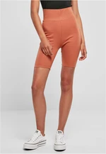 Women's high-waisted terracotta shorts