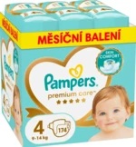 PAMPERS Premium Care plenky vel. 4, 9-14 kg měsíční balení 174 ks