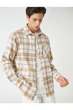 Koton Lumberjack Shirt Pocket Detailed Classic Collar Long Sleeve