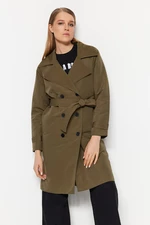 Trendyol Khaki Oversize Trencz Z Paskiem