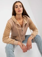 Beige cotton hoodie