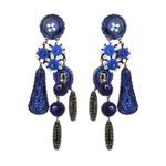 Tatami Woman's Earclips Blossom E-Wo004M Navy Blue