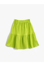 Koton Ruffle Midi Skirt, Tiered Elastic Waist.