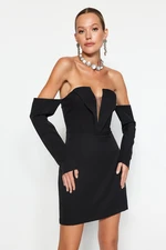 Trendyol Black Elegant Fitted Evening Dress