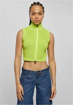 Women's short knitted vest frozen yellow