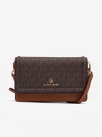 Hnedá dámska kožená crossbody kabelka Michael Kors Jet Set Phone Crossbody