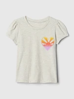 Light grey girls' T-shirt with GAP print