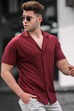 Madmext Men's Claret Red Short Sleeve Shirt 5500