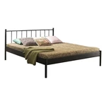 Czarne metalowe łóżko dwuosobowe ze stelażem 160x200 cm Falez – Kalune Design