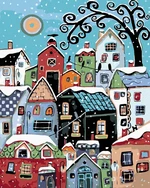 Zuty Maisons colorées en hiver