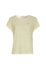 Tommy Hilfiger Tričko - RLX LINEN LYOCELL C-NK TOP SS žlté