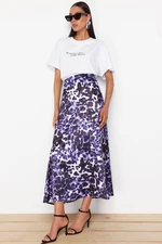 Trendyol Purple Patterned Maxi Length Woven Skirt