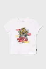 Dětské bavlněné tričko Vans DAISY SHOE MINI bílá barva