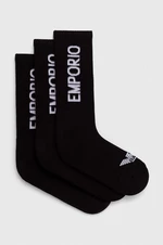 Ponožky Emporio Armani Underwear 3-pack pánské, černá barva, 303133 4R300