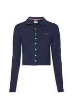 Tommy Jeans Polo shirt - TJW BUTTON THROUGH POLO LS blue