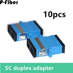 10pcs SC duplex optical fiber adapter flange coupler connector converter optical fiber jumper SM MM OM3 OM4 P-fiber