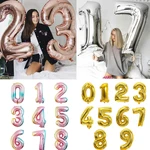 Big Size Gold Sliver Rose Gold Number Balloon Birthday Wedding Party Decorations Foil Balloons Kid Boy toy Baby Shower