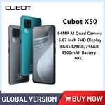 Cubot X50 Android 11.0 Mobile Phone 6.67Inch FHD Display Helio P60 Octa Core 4G Smartphones 64MP Quad Camera 4500mAh Battery NFC